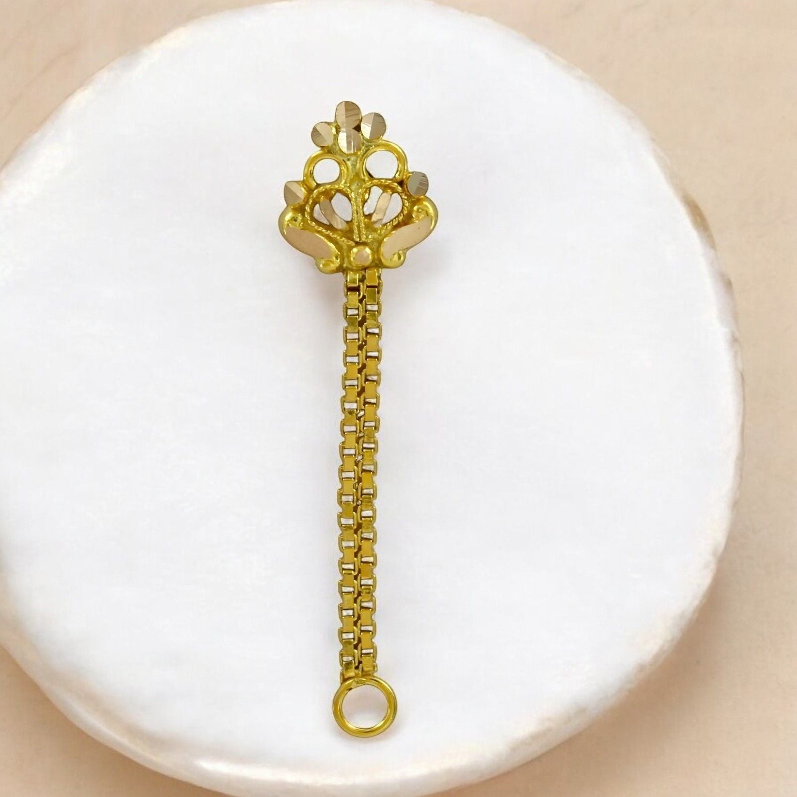 14k Real Gold Chain Style Nose Pin for Piercing – Karizma Jewels
