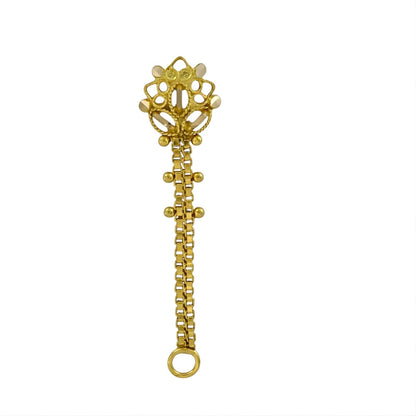 14k Real Gold Chain Style Party Wear Nose Pin