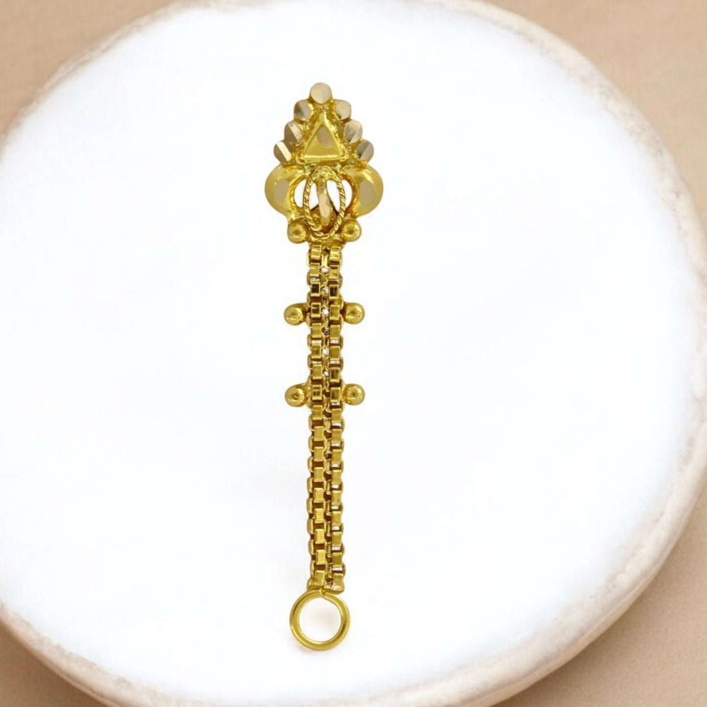 Unique 14k Real Gold Chain Style Nose Pin