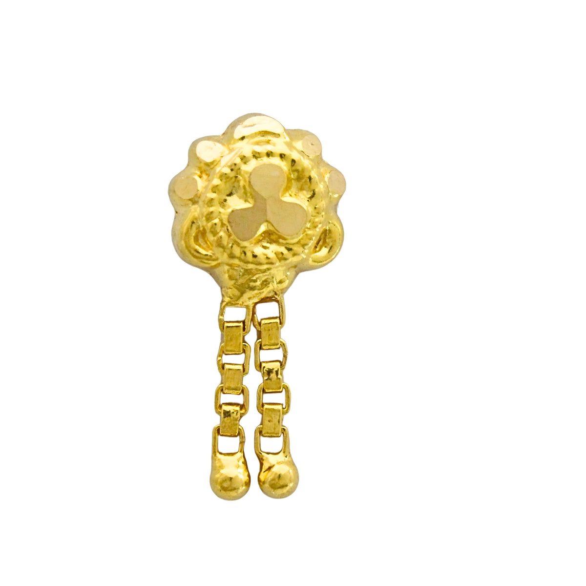 18K Real Gold Delicate Chain Dangle Nose Stud
