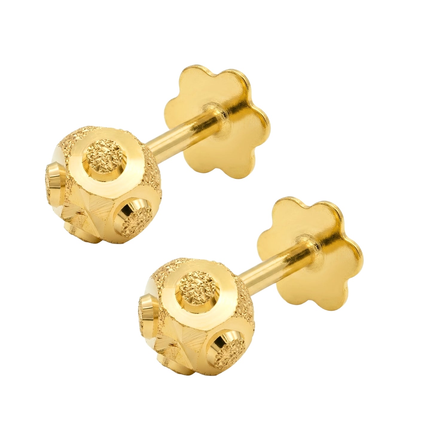 18K Real Gold Minimalist Nose Pin Cum Earring Gold Screw Back