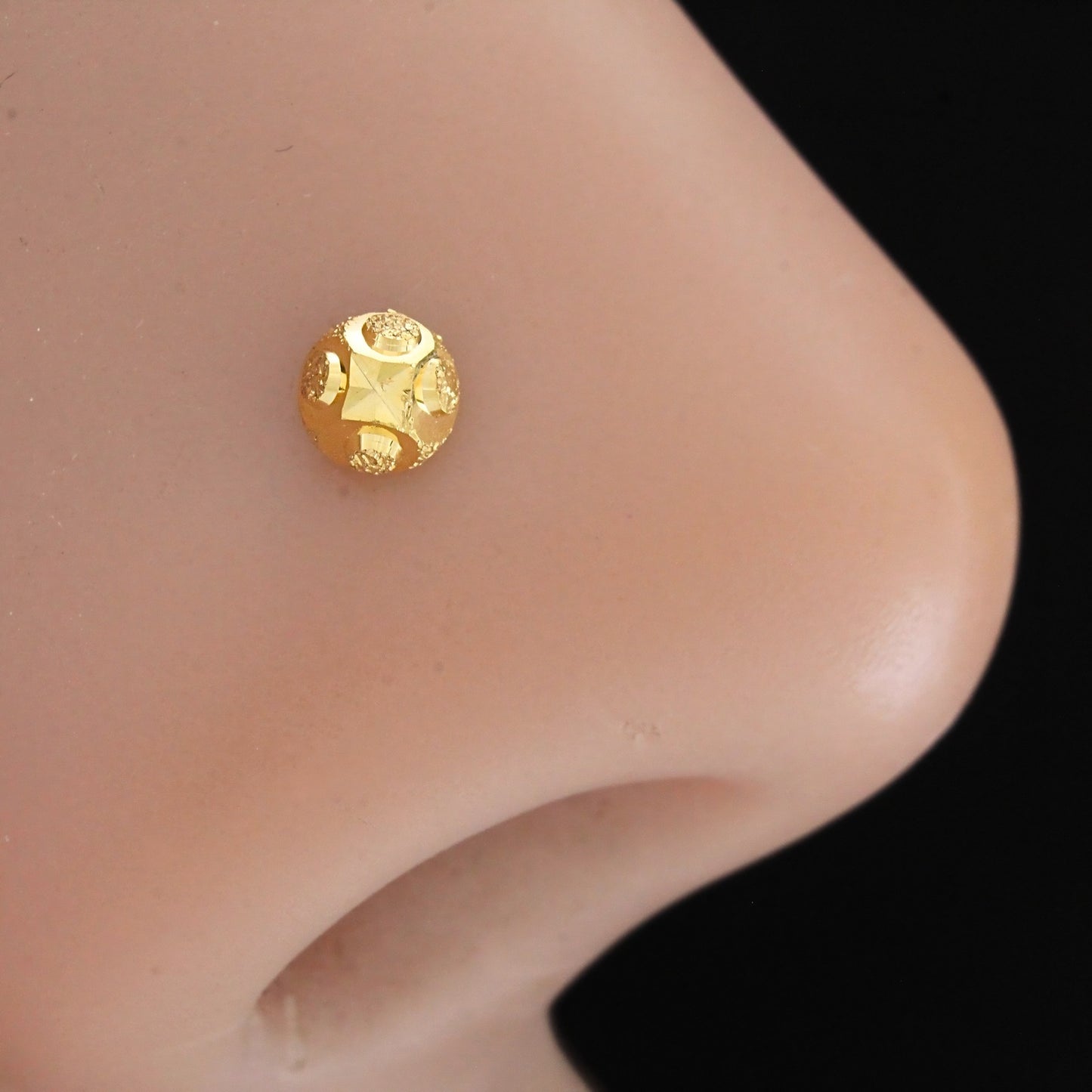 18K Real Gold Minimalist Nose Pin Cum Earring Gold Screw Back