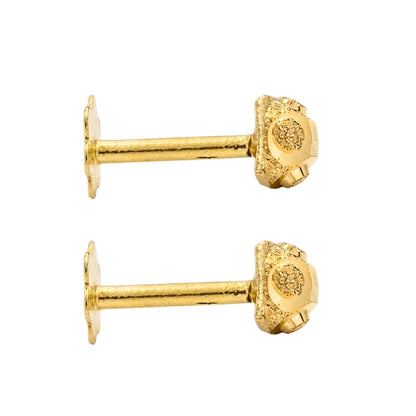 18K Real Gold Minimalist Nose Pin Cum Earring Gold Screw Back