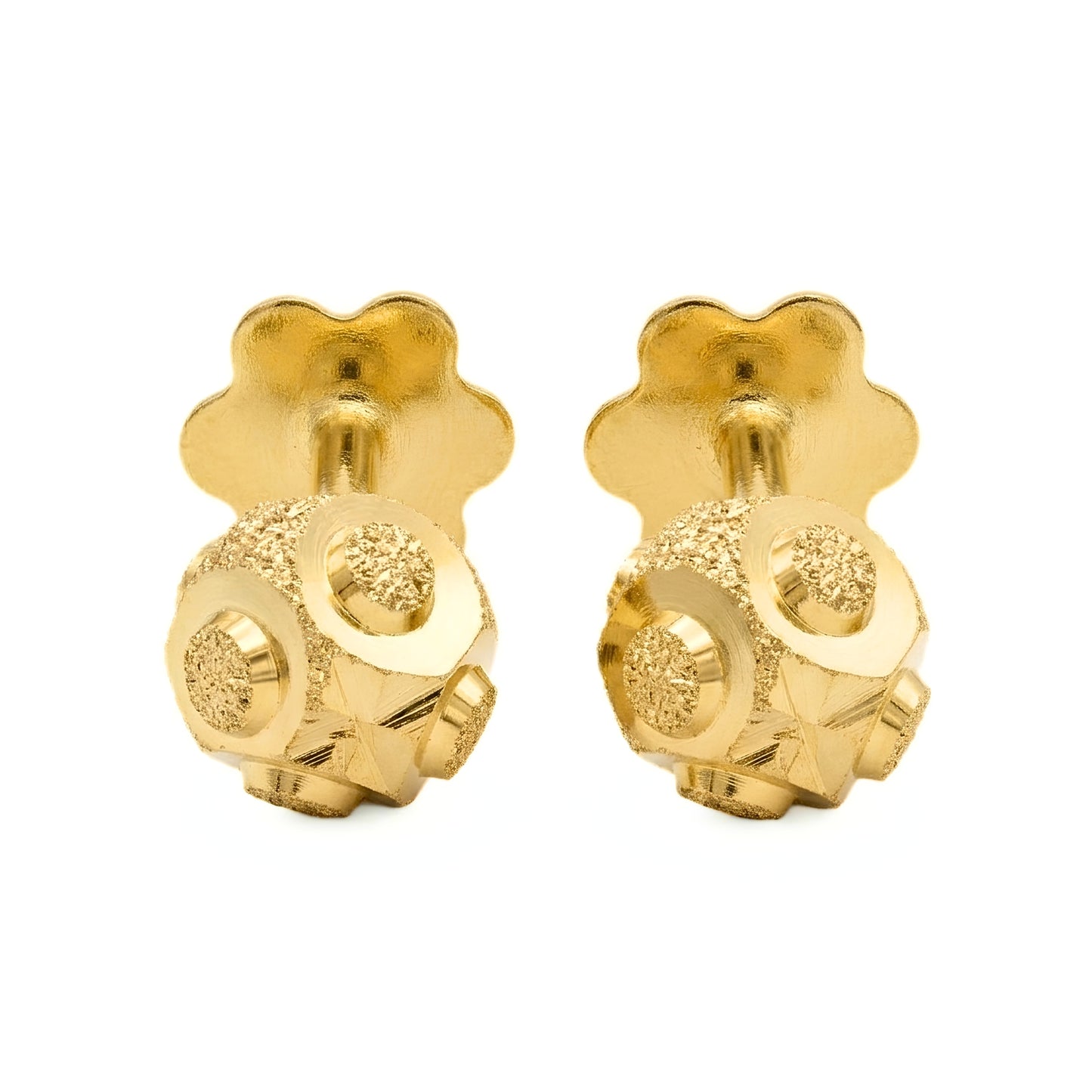 18K Real Gold Minimalist Nose Pin Cum Earring Gold Screw Back