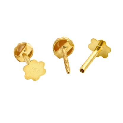 18K Real Gold Minimalist Nose Pin Cum Earring Gold Screw Back