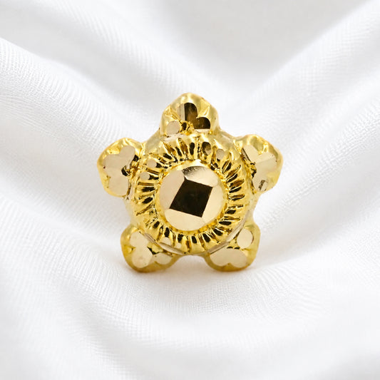 18K Real Gold Turtle-Inspired Push Pin Nose Stud