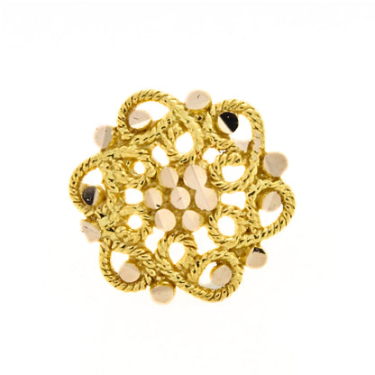 Elegant 18K Real Gold Filigree Floral Nose Stud
