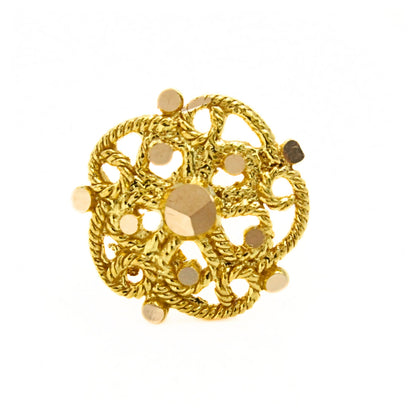 18K Real Gold Intricate Floral Filigree Nose Stud