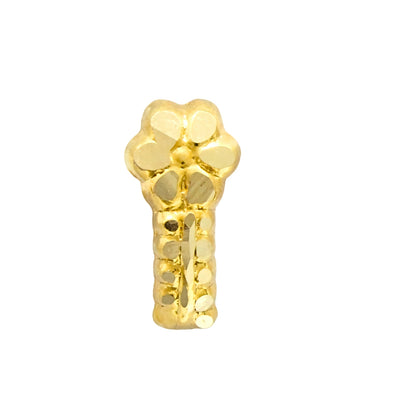Daily wear Vertical Flower 18K Real Gold Push Pin Nose Stud