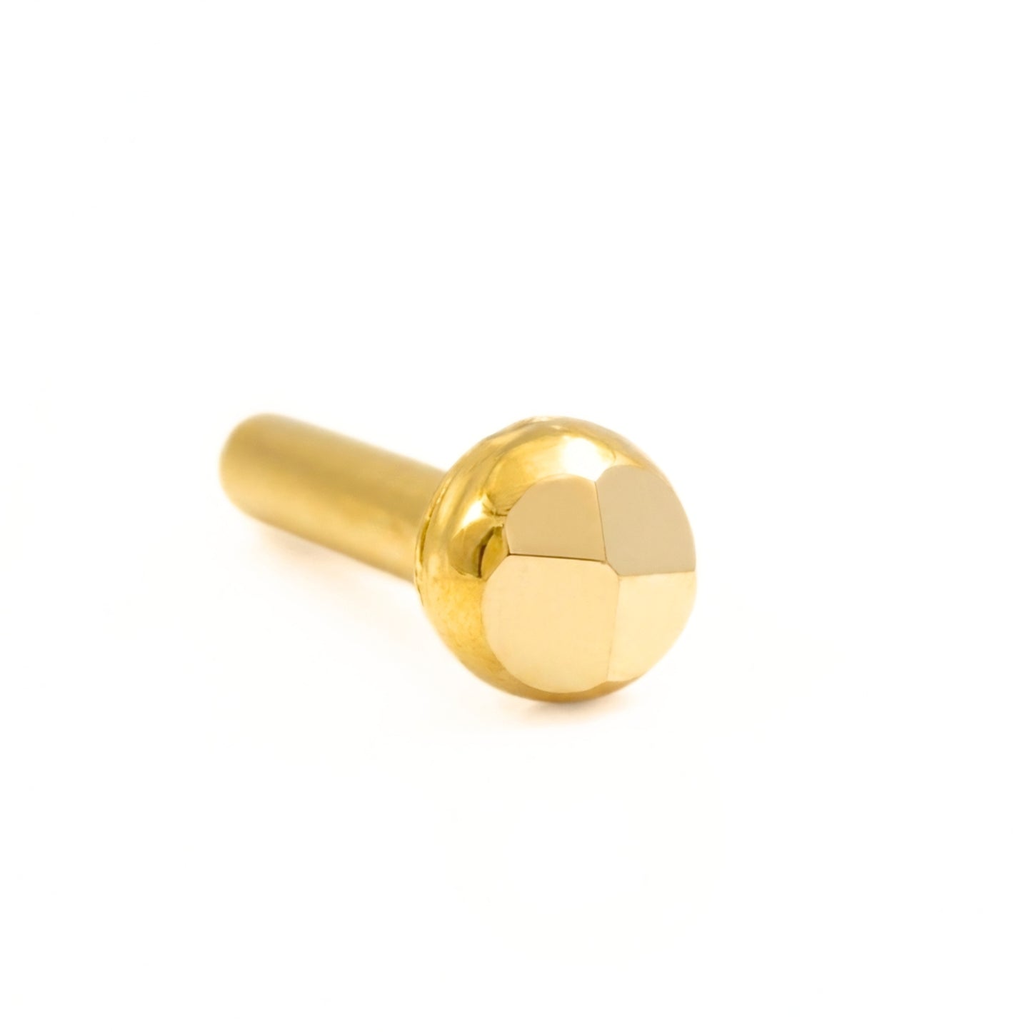18K Real Gold Diamond-Cut Ball Threadless Nose Stud
