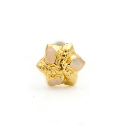 18K Real Gold Minimal Star Nose Piercing Stud