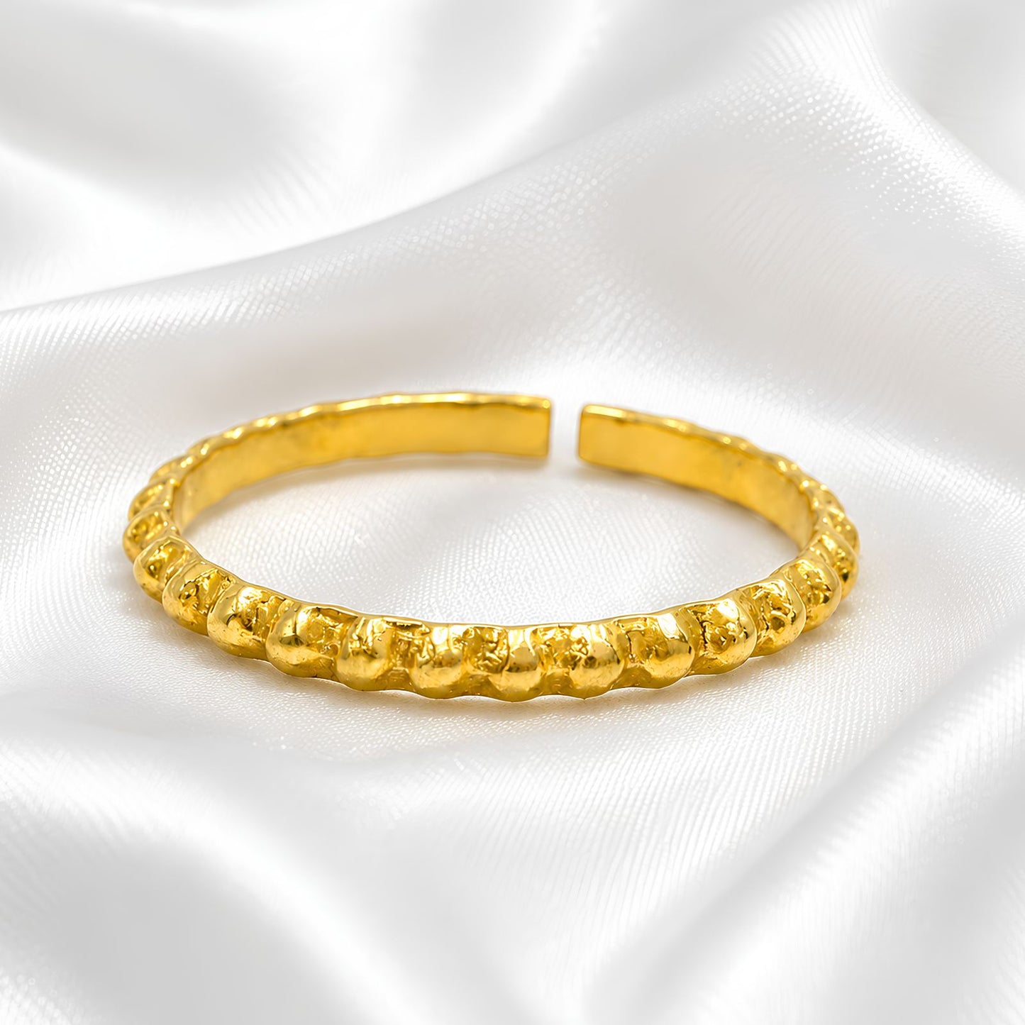 Nozera 18K Real Gold simple textured wire Nose Ring