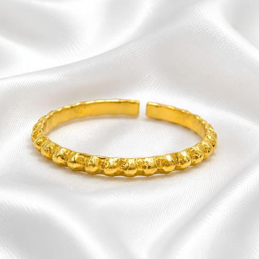 Nozera 18K Real Gold simple textured wire Nose Ring