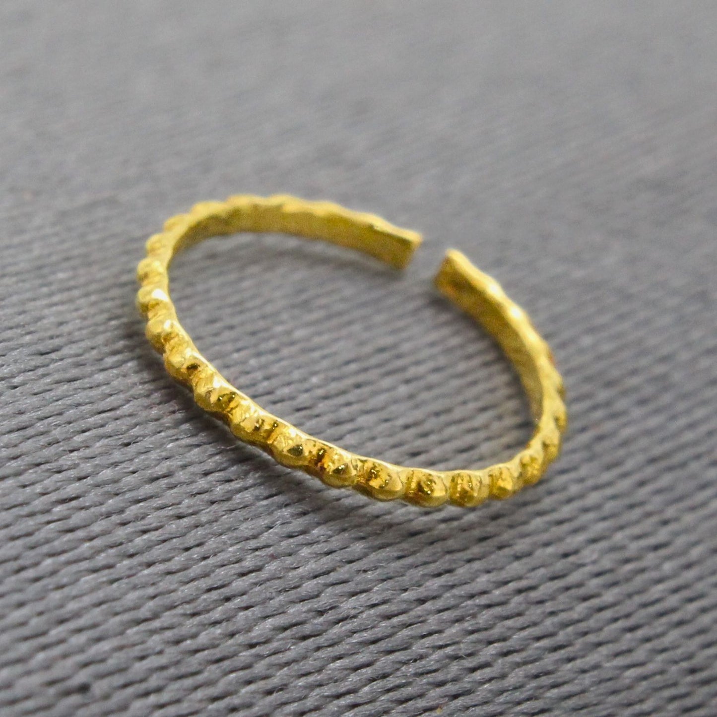 Nozera 18K Real Gold simple textured wire Nose Ring