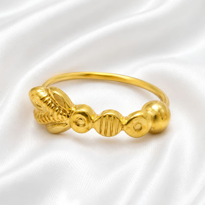 Nozera 18K Real Gold Vertical Floral Ball Nose Ring