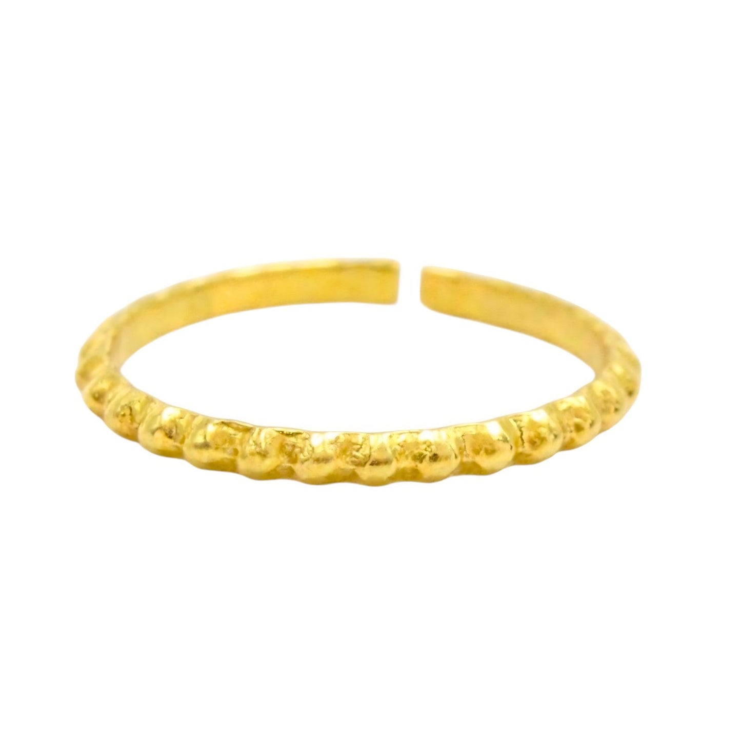 Nozera 18K Real Gold simple textured wire Nose Ring