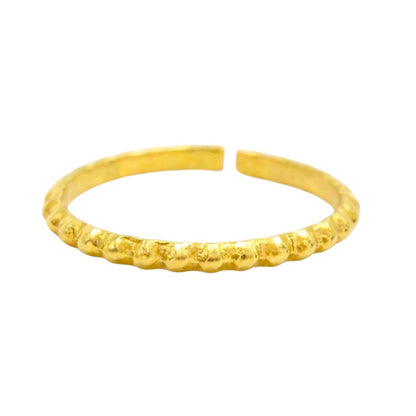Nozera 18K Real Gold simple textured wire Nose Ring