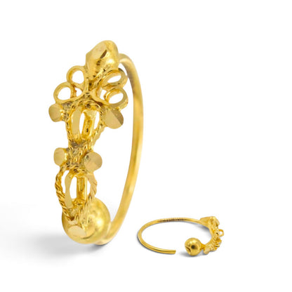 Nozera 18K Real Gold wired floral Nose Ring for Women