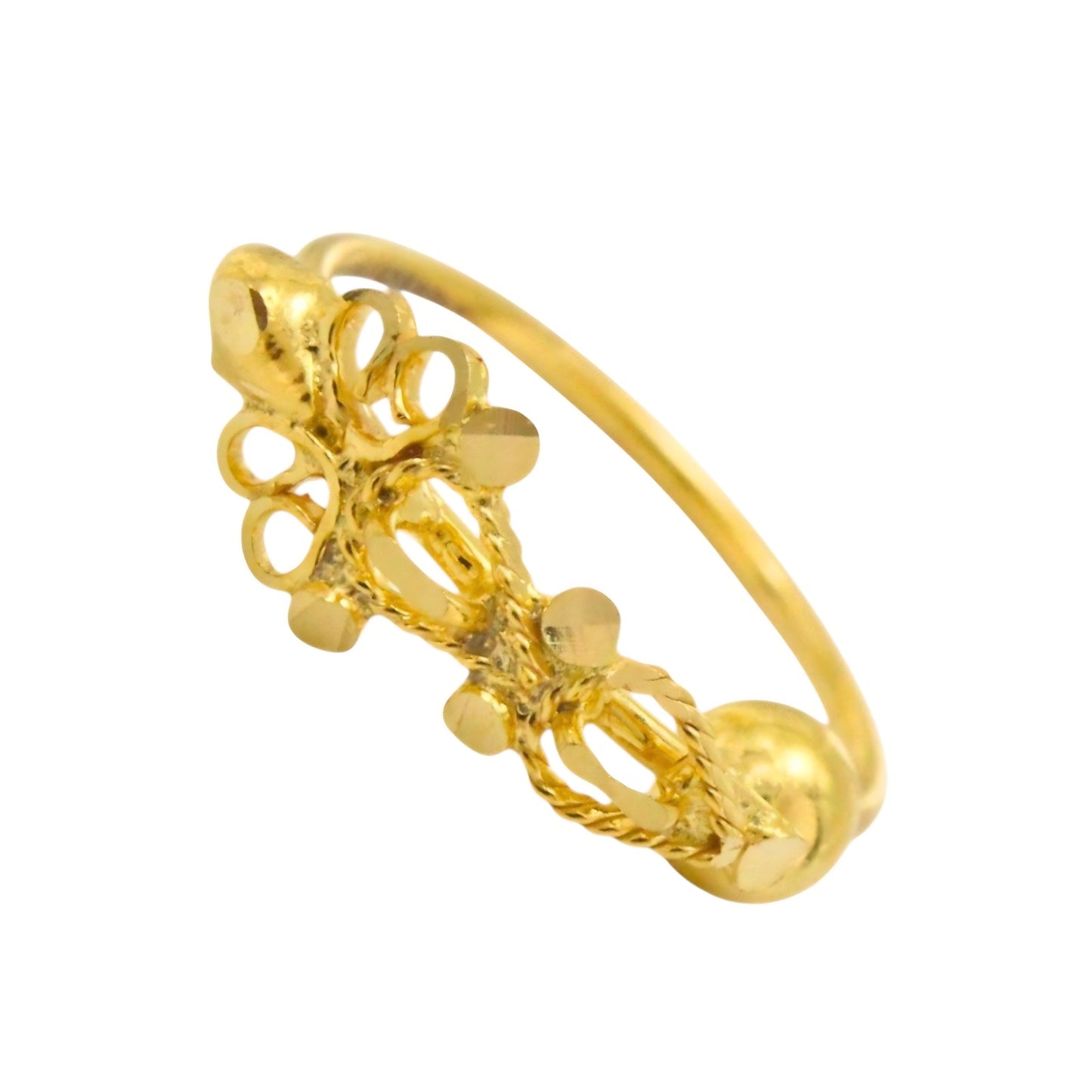 Nozera 18K Real Gold wired floral Nose Ring for Women