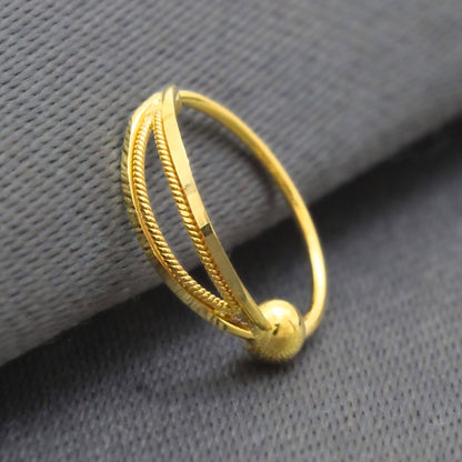 Nozera Twin line 18K Gold Nose Ring –  Petite Gold Nose Ring for Women