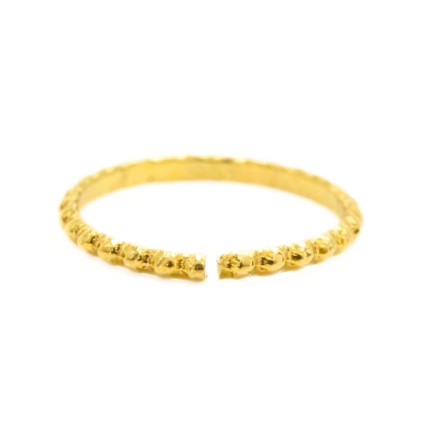 Nozera 18K Real Gold simple textured wire Nose Ring
