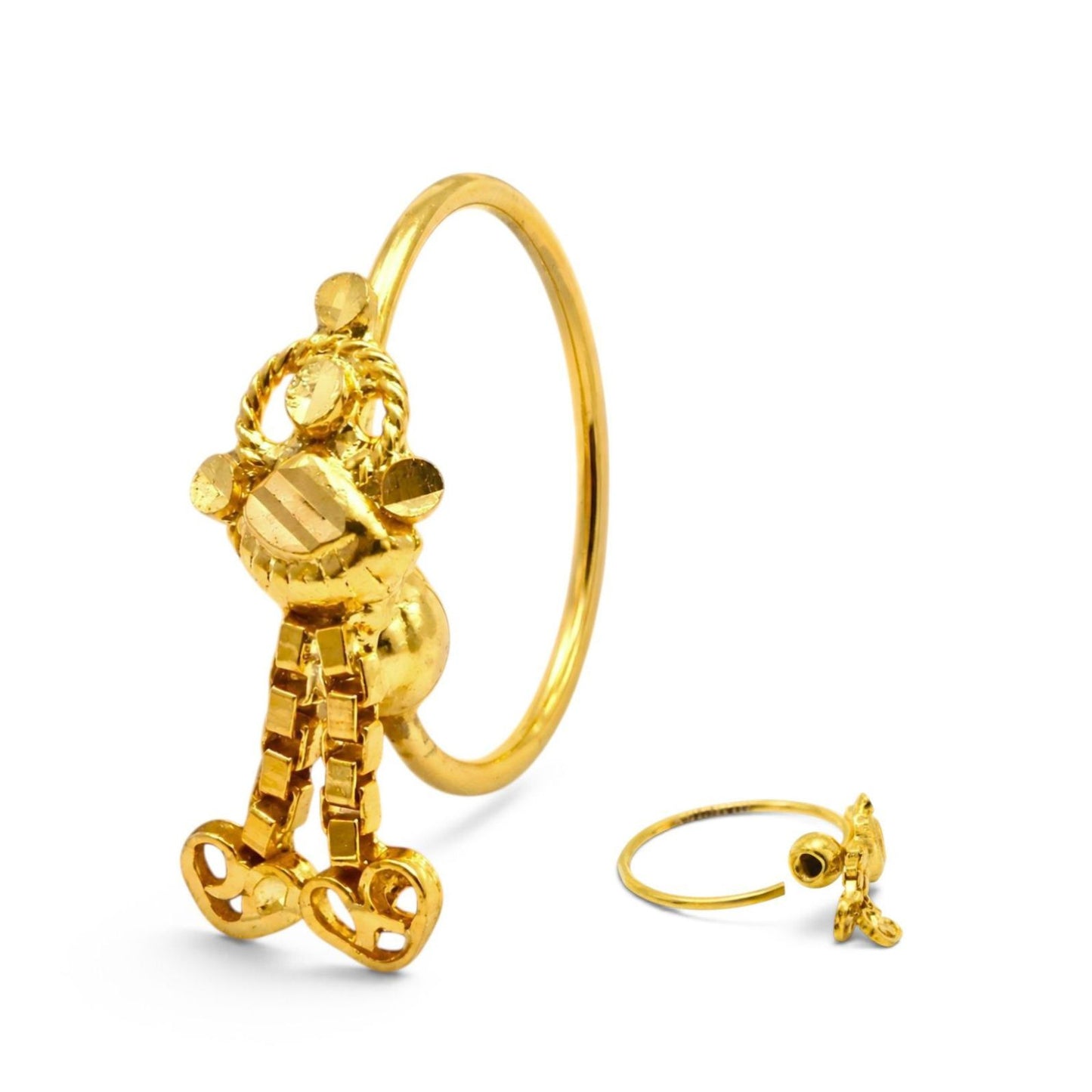 18K Real Gold Elegant Dangle Nose Ring for Women