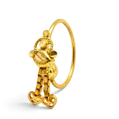 18K Real Gold Elegant Dangle Nose Ring for Women