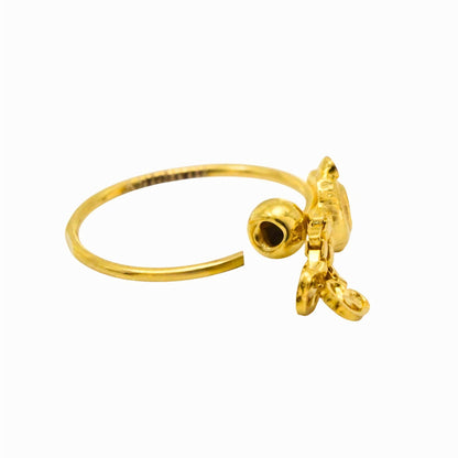 18K Real Gold Elegant Dangle Nose Ring for Women