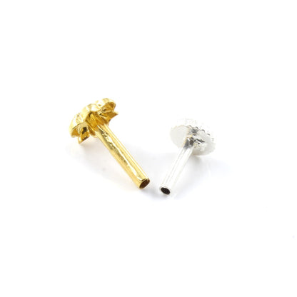 18K Real Gold Women Nose pin nose ring Push Pin