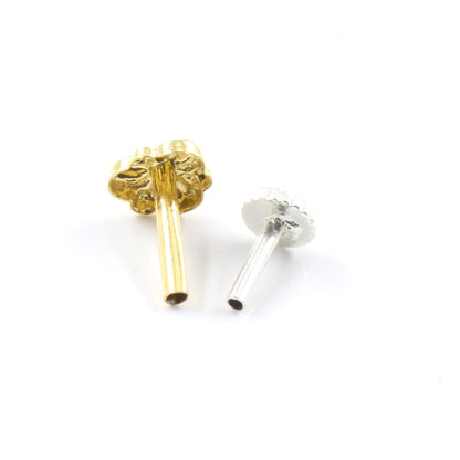 Real Gold Nose stud Women nose ring Push Pin