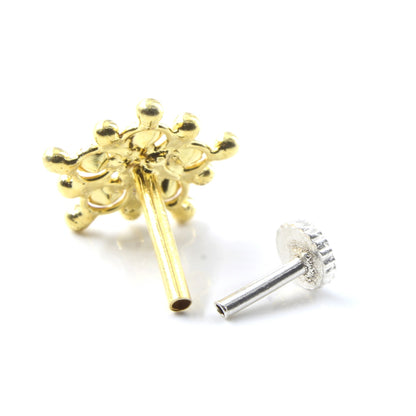 Silver Nose Pin for women with Push pin 