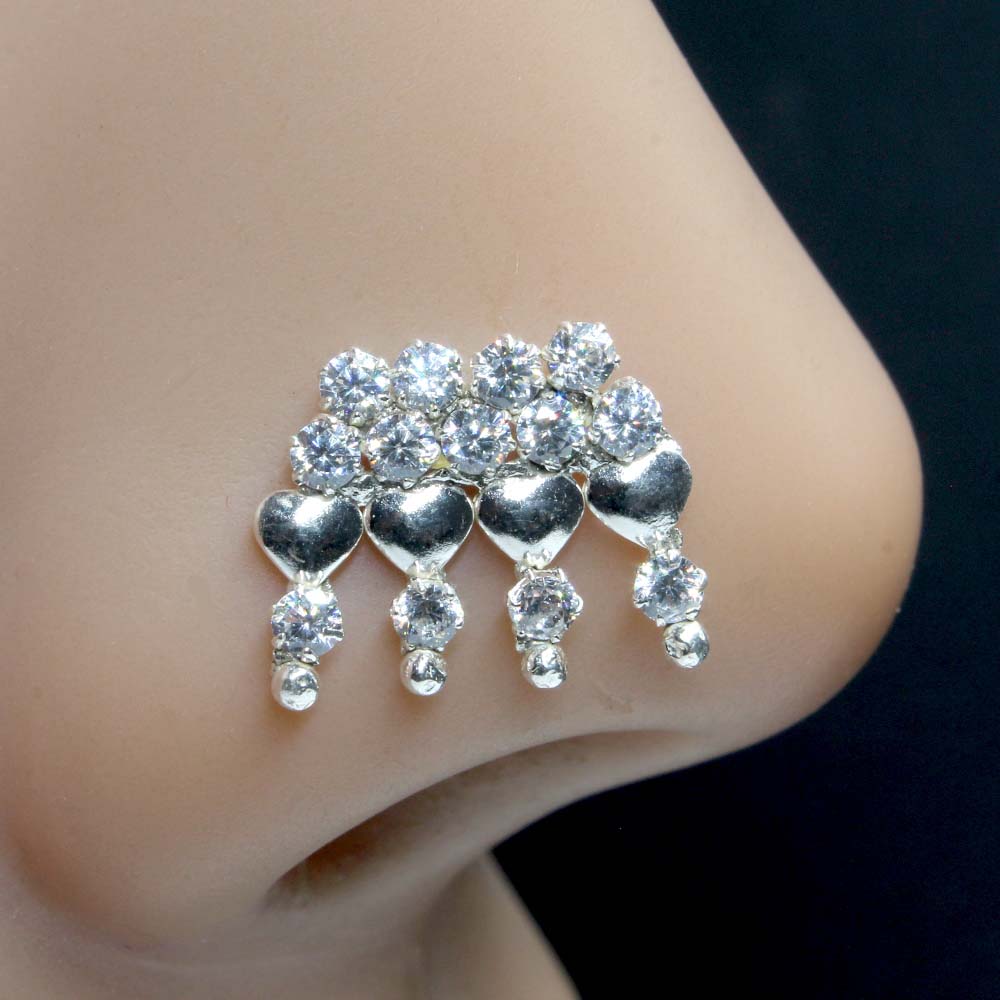 Latest Design Nose pin for women with white stones