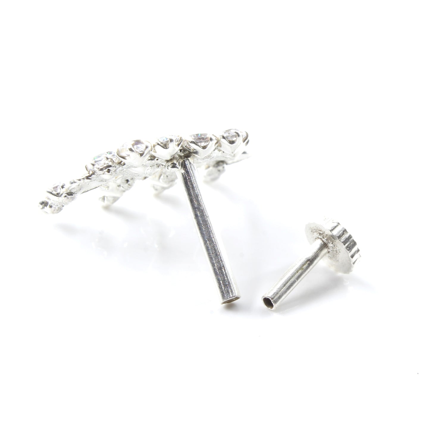 Silver Nose Pin for women with Push pin