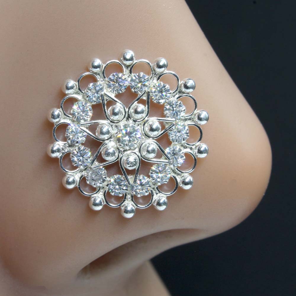  Latest Design Nose pin for women with white stones