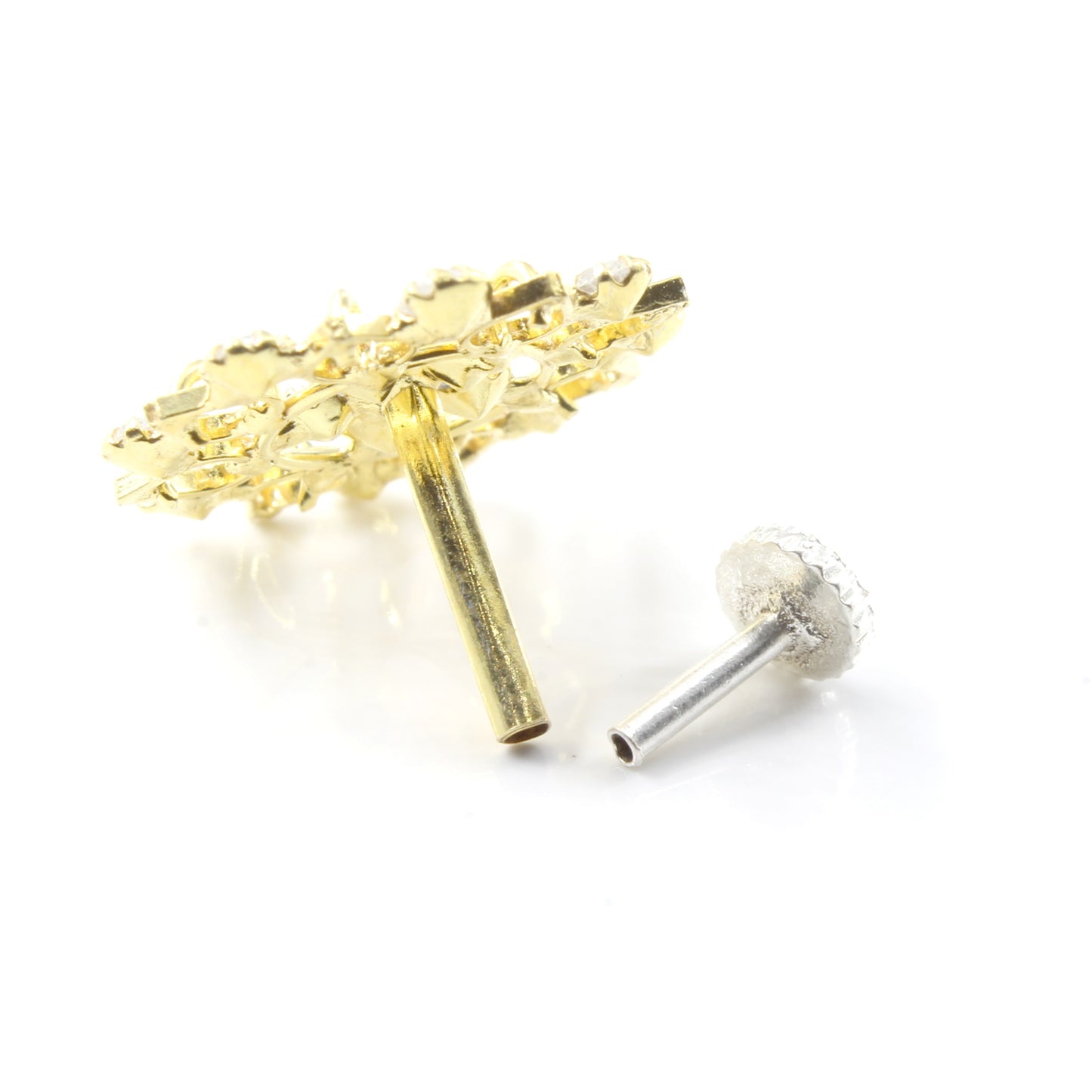 Silver Nose Pin for women with Push pin