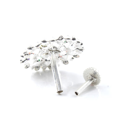 Silver Nose Pin for women with Push pin 