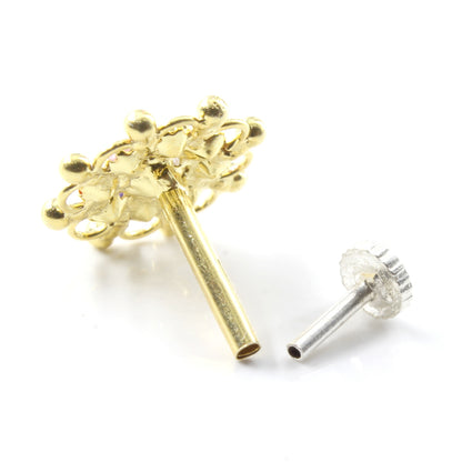 Silver Nose Pin for women with Push pin