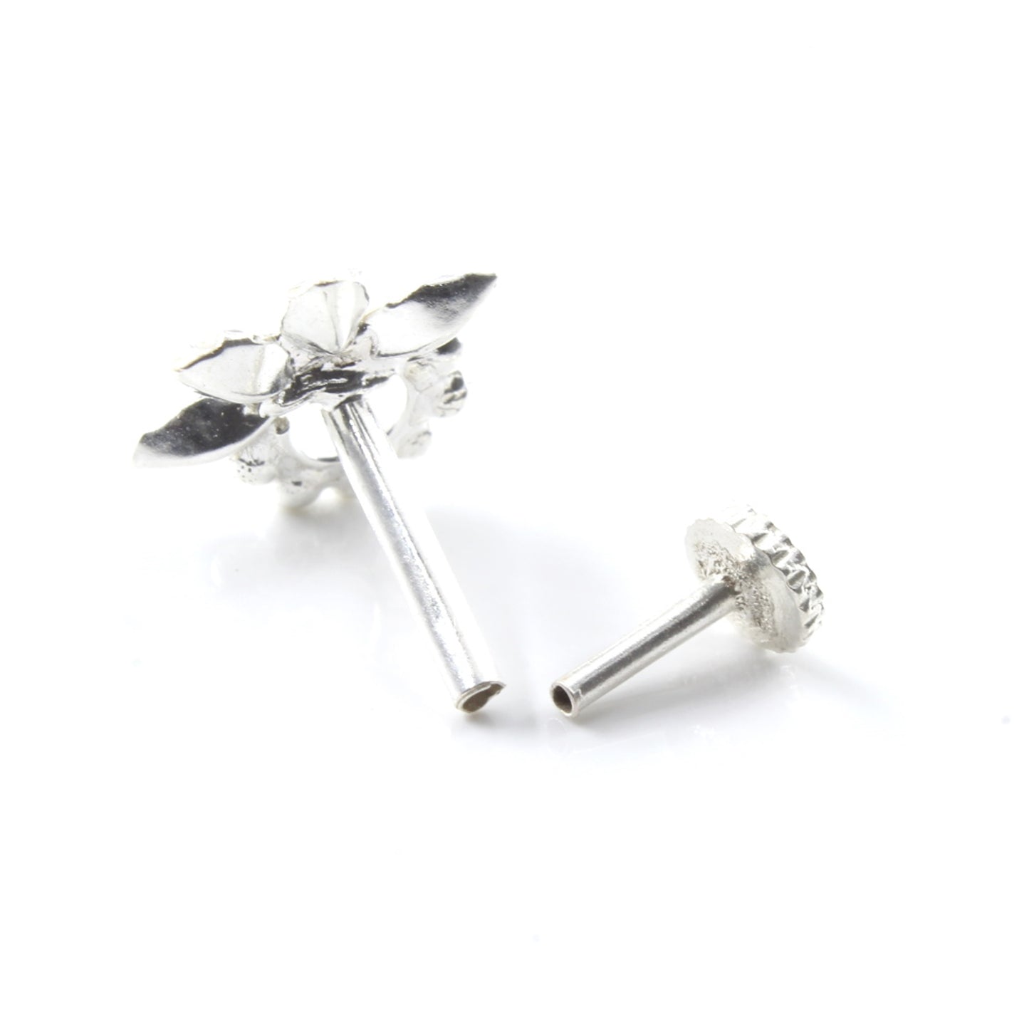 Silver Nose Pin for women with Push pin