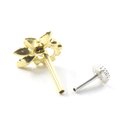 925 Sterling Silver Floral Nose Pin