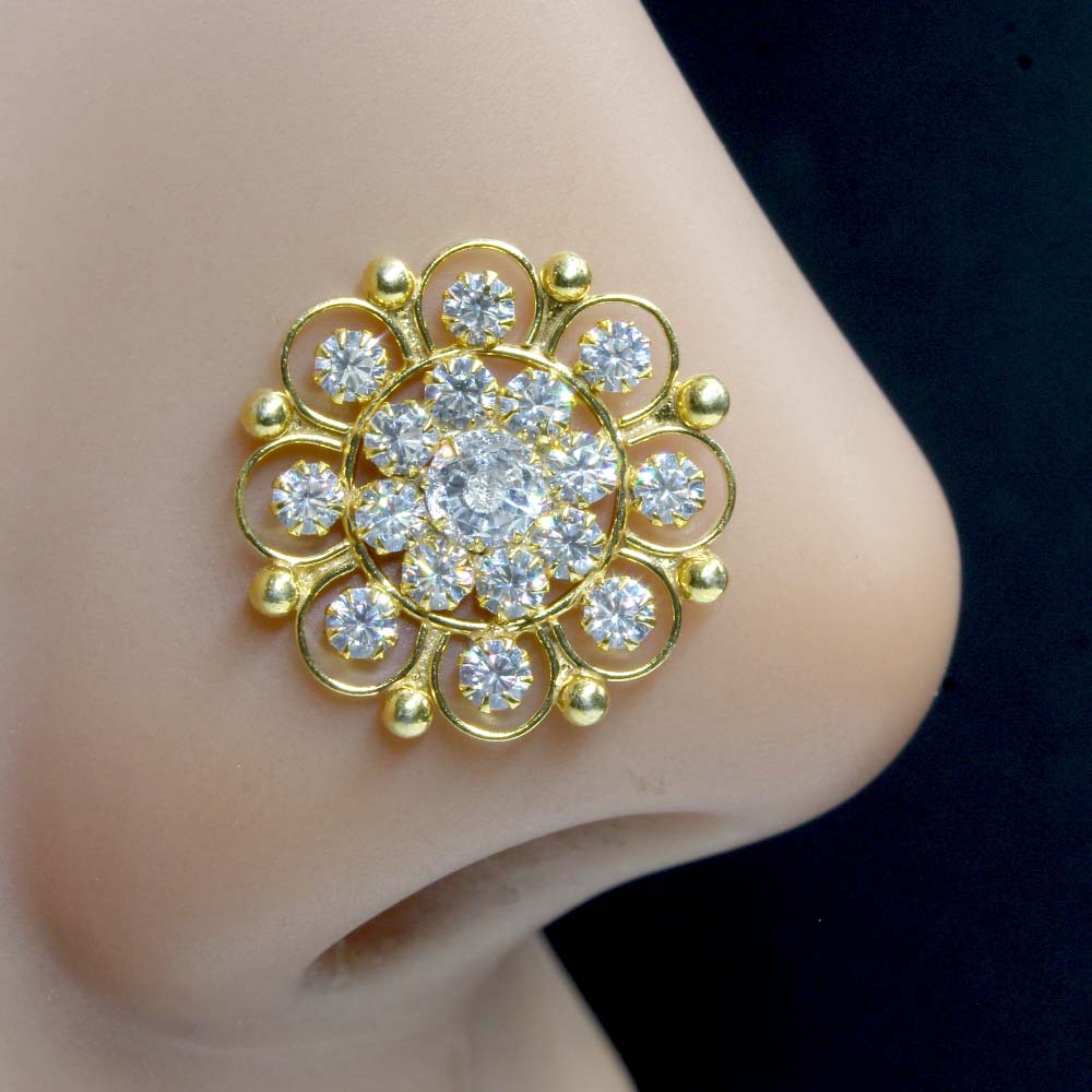 Cute Real Silver CZ Women Nose pin