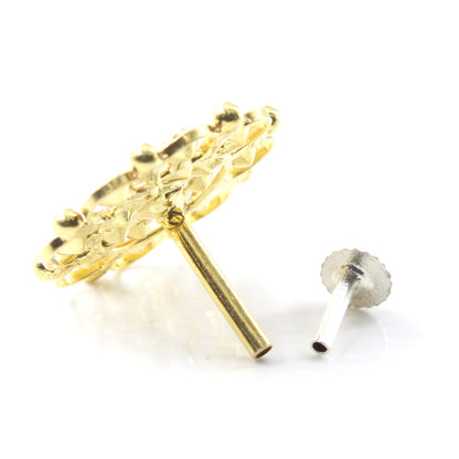 Silver Nose Pin for women with Push pin 