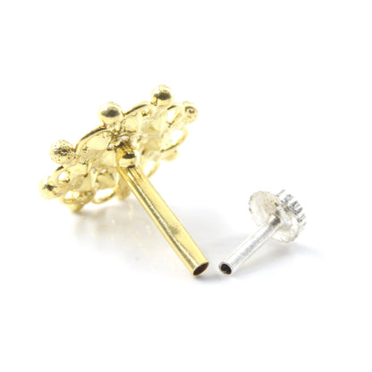 Silver Nose Pin for women with Push pin 