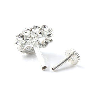 Silver Nose Pin for women with Push pin