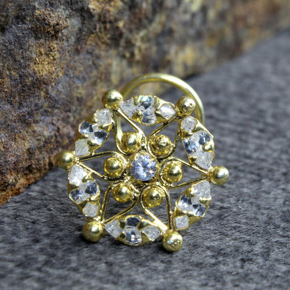 Floral Design Sterling Silver Nose pin for Women