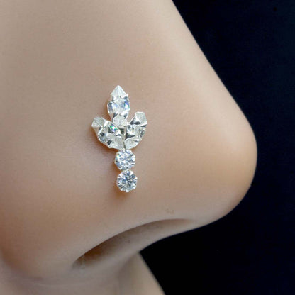 Silver CZ Women Nose Stud