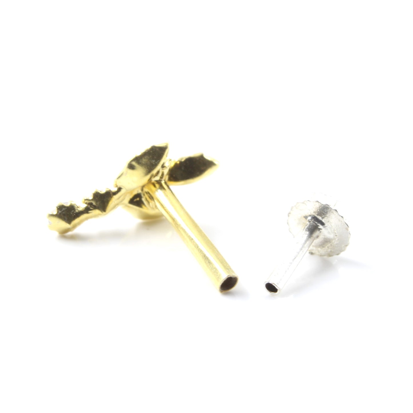 Silver Nose Pin for women with Push pin 