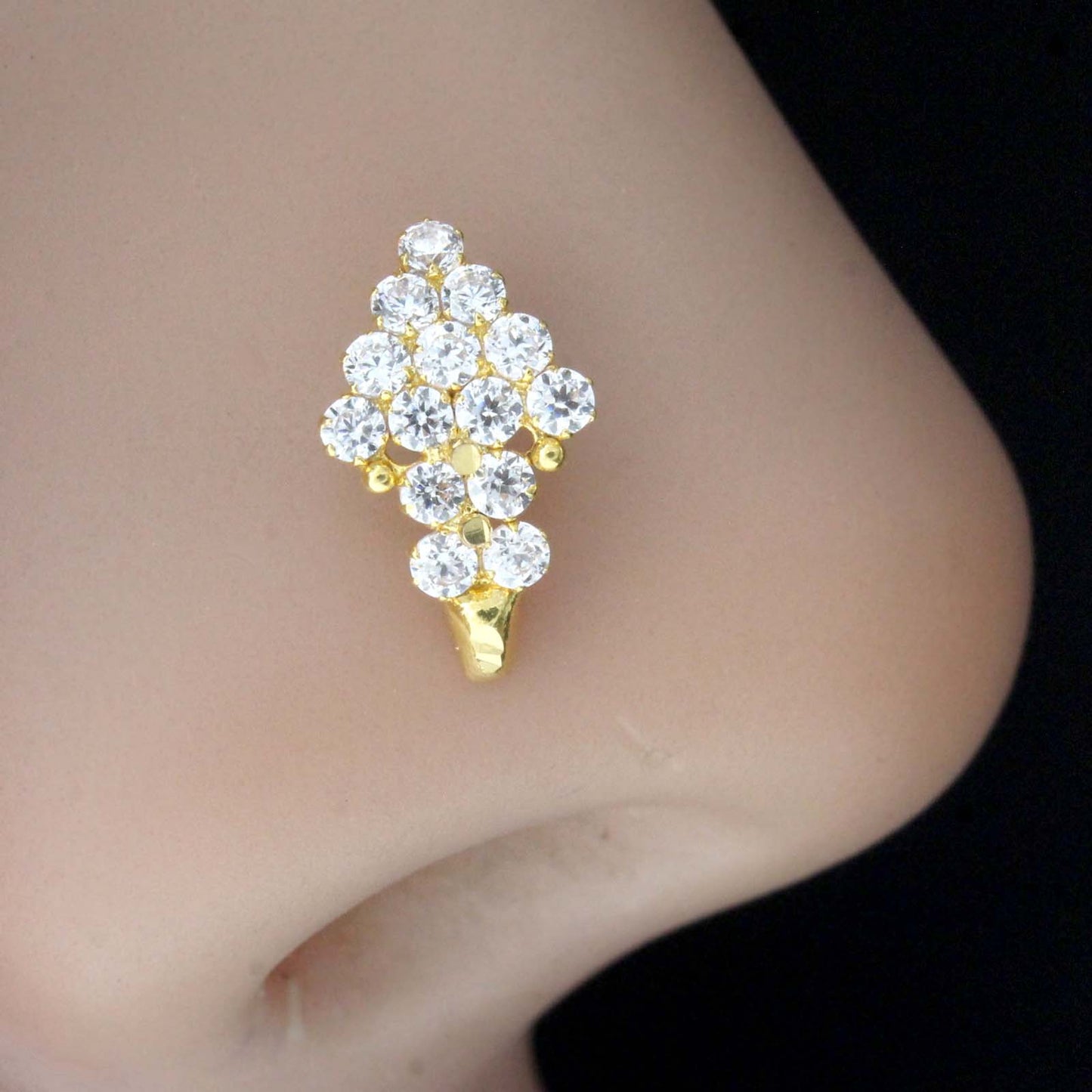 Real gold nose pin for women