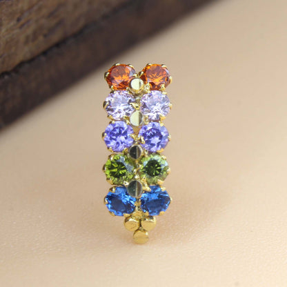  Multicolor CZ Nose stud for women