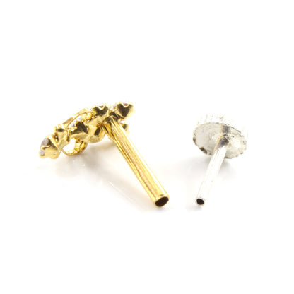 18K Real Gold Nose ring With Push Pin