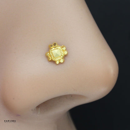 18K Real Gold Indian Women gifting Nose stud nose ring Push Pin